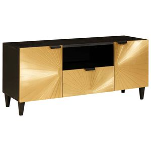 vidaXL TV-kast Zwart en Goud 105 x 33 x 46 cm Bewerkt hout