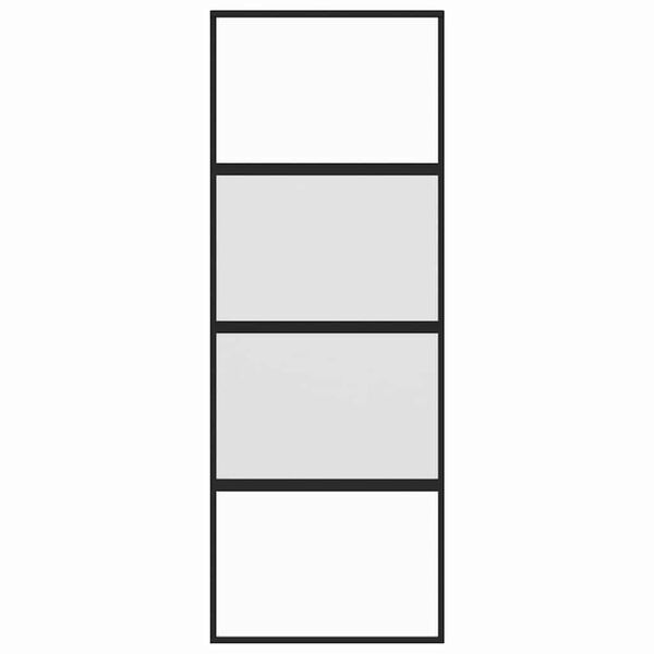 vidaXL Schuifdeur 76x205 cm gehard glas en aluminium zwart