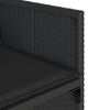 vidaXL 17-delige Tuinset met kussens poly rattan zwart