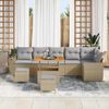 vidaXL Tuin Sofa Set met kussen met opslag 9 pcs beige en lichtgrijs