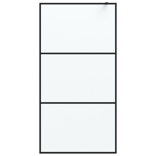 vidaXL Inloopdouchewand 100x195 cm mat ESG-glas zwart
