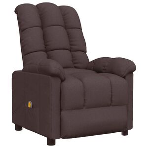 vidaXL Massagestoel stof donkerbruin