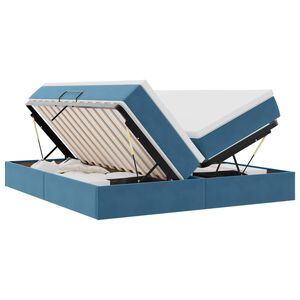 vidaXL Opbergbed met matras Donkerblauw 180 x 200 cm Fluweel