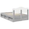vidaXL Bedframe Grijs Sonoma 135 x 190 cm Massief grenenhout