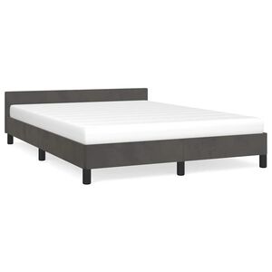 vidaXL Bedframe zonder matras 140x200 cm fluweel donkergrijs