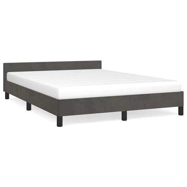 vidaXL Bedframe zonder matras 140x200 cm fluweel donkergrijs