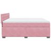 vidaXL Boxspring met matras fluweel roze 180x200 cm
