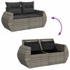 vidaXL 8-delige Loungeset met kussens poly rattan grijs