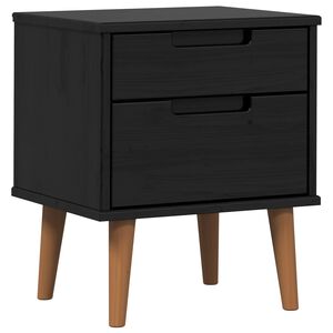 vidaXL Nachtkastje MOLDE Zwart 40 x 35 x 48 cm Massief grenenhout
