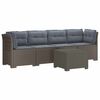 vidaXL 4-Persoons Tuin Sofa met Kussens Rieten Look PP Lichtgrijs