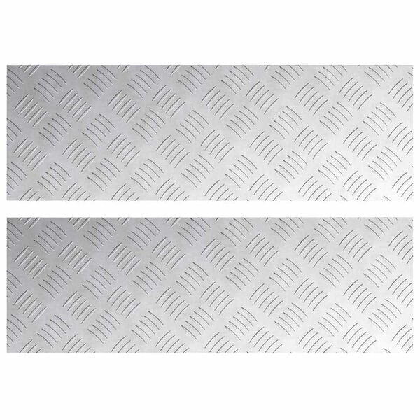 vidaXL Trap Tread Rechthoekig 2 pcs Zilver 75 x 25 cm Aluminium