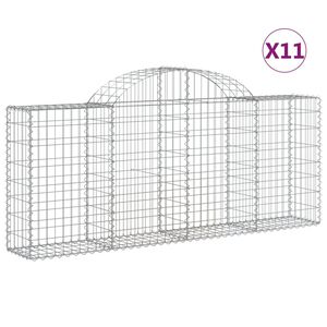 vidaXL Schanskorven 11 st gewelfd 200x30x80/100 cm ijzer