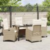 vidaXL Tuin eettafelset met kussen 5 pcs Beige poly rattan
