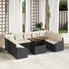 vidaXL Tuin Sofa Set met opslag 10 pcs Zwart Poly riet