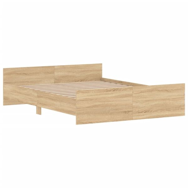 vidaXL Bedframe met hoofd- en voeteneinde sonoma eikenkleur 160x200 cm
