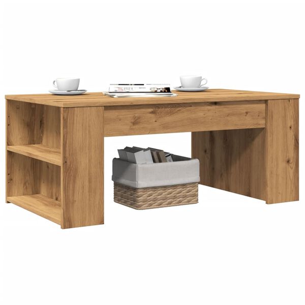 vidaXL Salontafel 102x55x42 cm bewerkt hout artisanaal eikenkleur