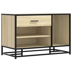 vidaXL Schoenenbank 80x40x53,5 cm bewerkt hout en metaal sonoma eiken