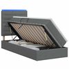 vidaXL LED Opslagbed met Matras Donkergrijs 100 x 200 cm Stof