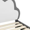vidaXL Bedframe voor kinderen met hoofdbord Lichtgrijs 90 x 200 cm PU