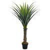 vidaXL Kunstplant met pot yucca boom 145 cm groen
