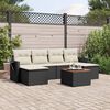 vidaXL 7-delige Loungeset met kussens poly rattan zwart