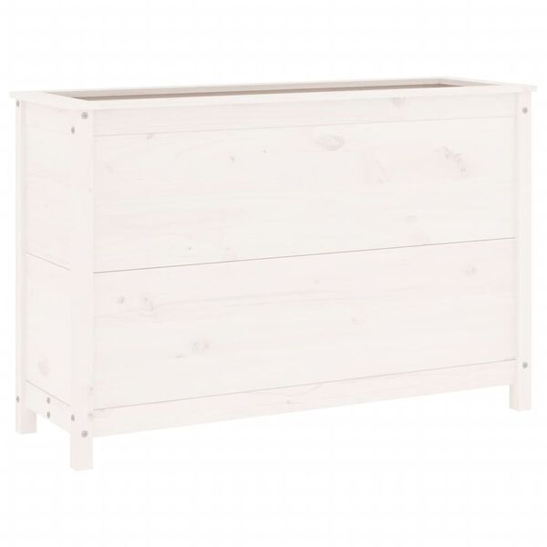 vidaXL Plantenbak verhoogd 119,5x40x78 cm massief grenenhout wit