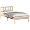 vidaXL Bedframe met hoofdeinde Bruin 75 x 190 cm Massief grenenhout