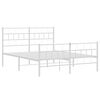 vidaXL Bedframe met hoofd- en voeteneinde metaal wit 120x200 cm