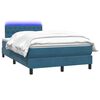 vidaXL Boxspring met matras en LED fluweel donkerblauw 120x210 cm