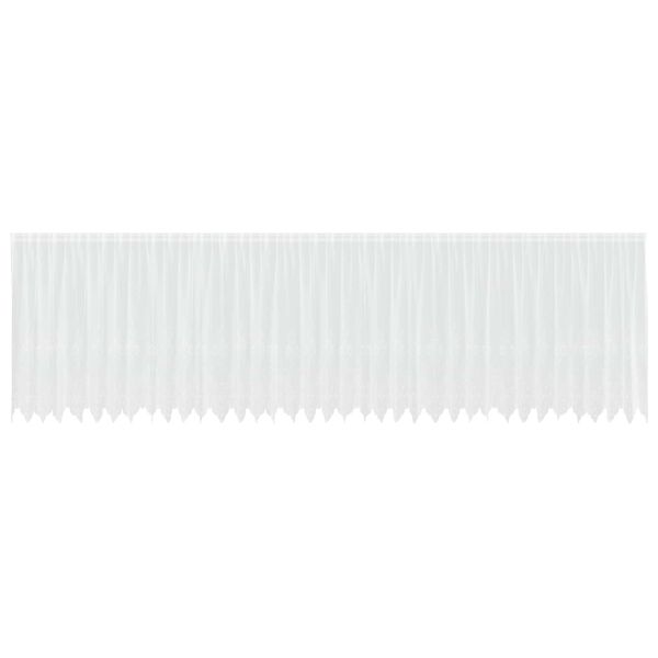 vidaXL Kantgordijn met gordijnen Bloemen Wit 140x900cm Polyester