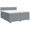 vidaXL Boxspring met matras stof lichtgrijs 200x200 cm