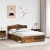 vidaXL Bedframe met hoofdeinde Oudhout 140 x 200 cm Massief grenenhout