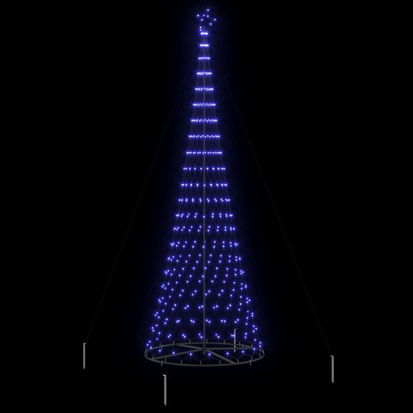 vidaXL LED Kerstboom met 455 LED met standaard Blauw 184.5 cm Metaal