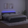 vidaXL Boxspring met matras en LED fluweel donkergrijs 160x200 cm