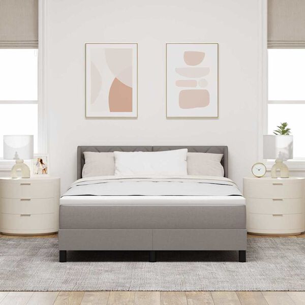 vidaXL Boxspringbed met matras Taupe 200 x 160 cm Polyester