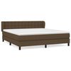 vidaXL Boxspring met matras stof donkerbruin 180x200 cm