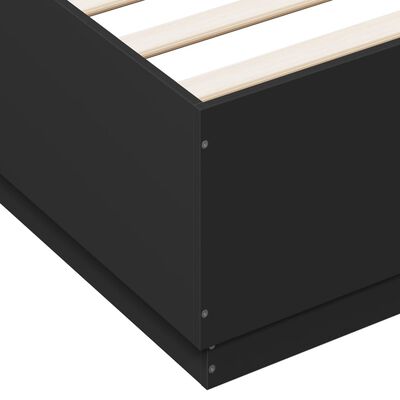 vidaXL Bedframe met LED-verlichting bewerkt hout zwart 120x200 cm