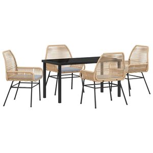 vidaXL Tuin eettafelset 5 st Bruin poly rattan