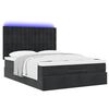 vidaXL Ottoman bed met matrassen en LED's 140x190cm fluweel zwart