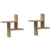 vidaXL Wandschappen 2 st 38x12x38 cm bewerkt hout artisanaal eiken
