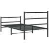 vidaXL Bedframe met hoofd- en voeteneinde metaal zwart 107x203 cm