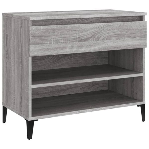 vidaXL Schoenenkast 70x36x60 cm bewerkt hout sonoma grijs