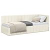 vidaXL Hoekbedframe met hoofdeinde Cr&egrave;me 80 cm x 200 cm Fluweel