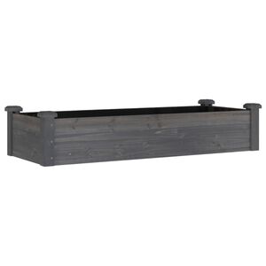 vidaXL Plantenbak verhoogd met voering 120x45x25 cm vurenhout grijs