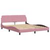 vidaXL Bedframe met LED zonder matras "Hanko" fluweel roze 160x200 cm