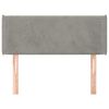 vidaXL Hoofdbord met randen 103x16x78/88 cm fluweel lichtgrijs