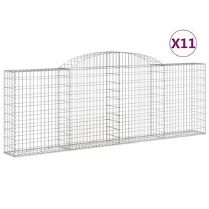 vidaXL Schanskorven 11 st gewelfd 300x30x100/120 cm ijzer