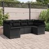 vidaXL Tuin Sofa Set met kussen met opslag 6 pcs Zwart Poly riet