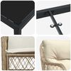 vidaXL Tuin eettafelset met kussen 3 pcs Beige poly rattan