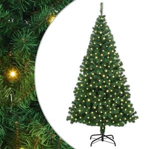 vidaXL Kunstkerstboom Groen 180 cm PVC en Staal en Kunststof
